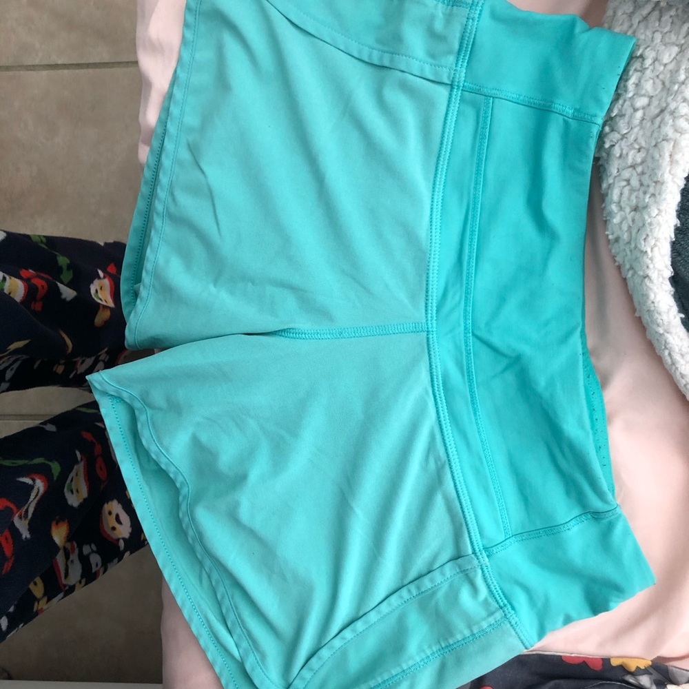 Lululemon teal shorts. 4 inch inseam. Barely worn